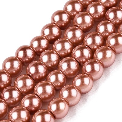 Baking Paint Pearlized Glass Pearl Round Bead Strands HY-Q003-6mm-50-A-1