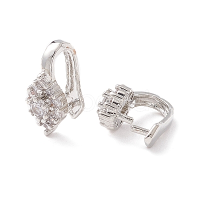 Brass Micro Pave Cubic Zirconia Pinch Bails KK-K266-02P-1