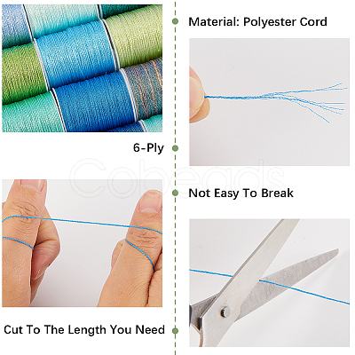 12 Rolls 12 Colors Metallic Sewing Thread OCOR-CY0002-02D-1