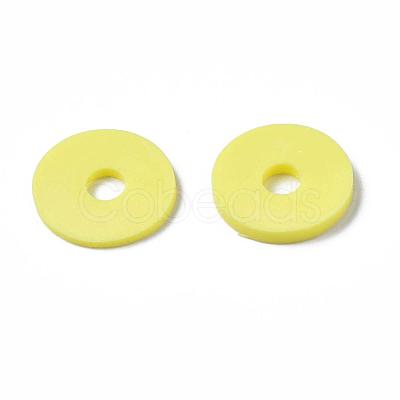 Flat Round Handmade Polymer Clay Beads CLAY-R067-12mm-22-1