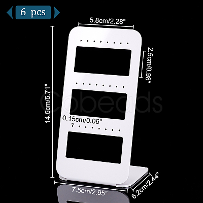 6Pcs 3 layers 24-Hole Acrylic Earring Display Stands ODIS-PH0001-52-1