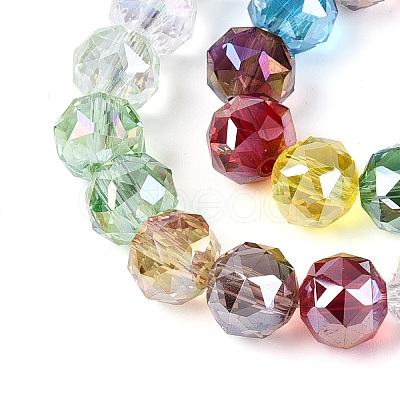 AB Color Plated Transparent Glass Round Beads Strands EGLA-T029-8mm-12T-01-1
