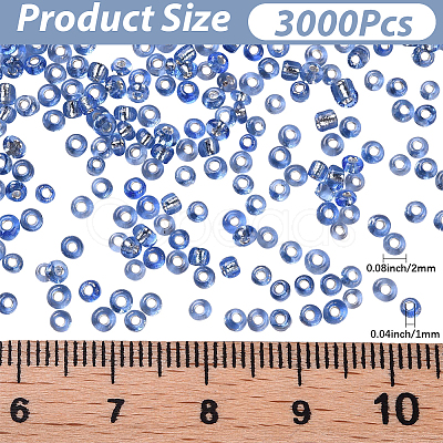 45G about 3000pcs Glass Seed Beads SEED-PA0001-29A-02-1