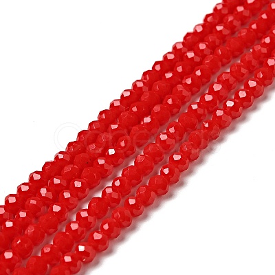 Opaque Solid Color Crystal Glass Rondelle Beads Strands LS-EGLA-F049A-02-1