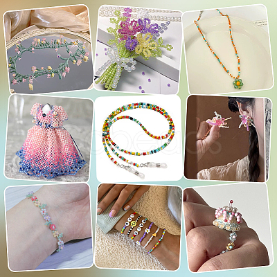 1360pcs 8 Styles Glass Seed Beads Sets SEED-PH0002-36-1