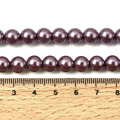 Eco-Friendly Dyed Glass Pearl Round Beads Strands HY-A002-8mm-RB062-1