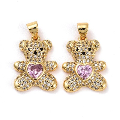 Brass Micro Pave Cubic Zirconia Pendants LS-KK-K258-24A-G-RS-1