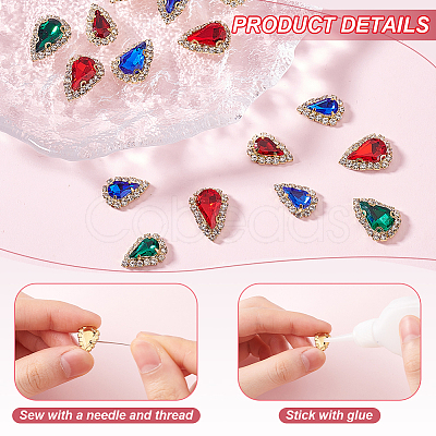45Pcs 6 Styles Sew on Glass Rhinestone FIND-GA0004-48-1