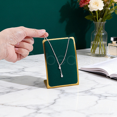Stainless Steel Cambered Back Single Necklace Display Stands ODIS-WH0099-220B-1