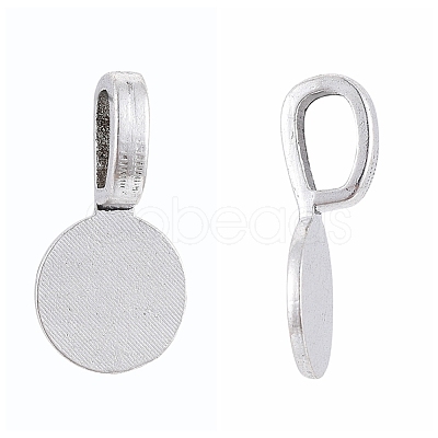 Tibetan Style Alloy Glue On Flat Pad Pendant Bails X-TIBEP-1124-AS-LF-1