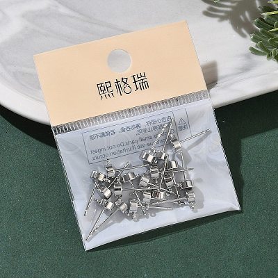 SHEGRACE Brass Stud Earring Findings XGR0105P-151P-1