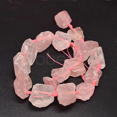 Nuggets Natural Rose Quartz Bead Strands G-F289-30-1