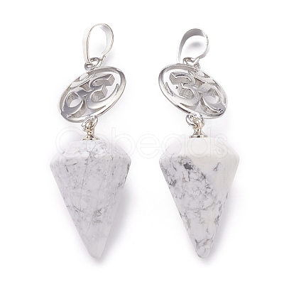 Natural Howlite Pendants G-O194-21-1