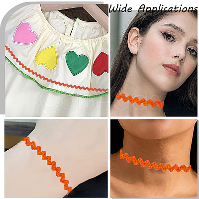 4 Cards 2 Styles  Polyester Wavy Fringe Trim Ribbon DIY-GF0009-48B-1