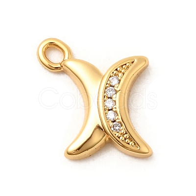Brass Micro Pave Cubic Zirconia Charms KK-C117-12G-X-1