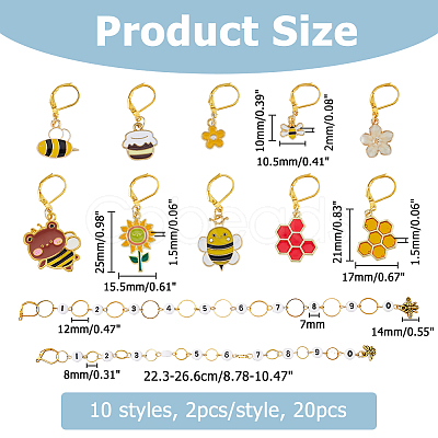 DIY Bees Theme Knitting Tool Sets HJEW-HS00019-1