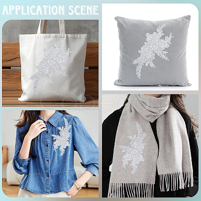 Flower Gauze & Sequin Embroidery Ornament Accessories DIY-WH20081-002A-1