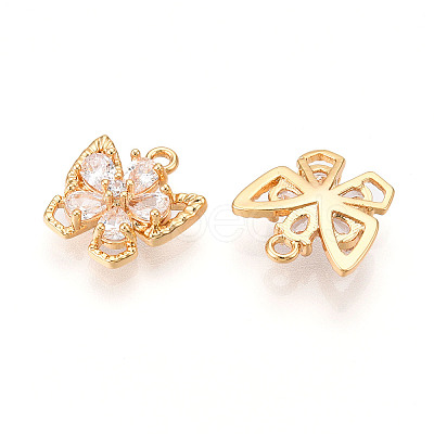 Brass Micro Pave Cubic Zirconia Charms KK-N262-111B-G-1