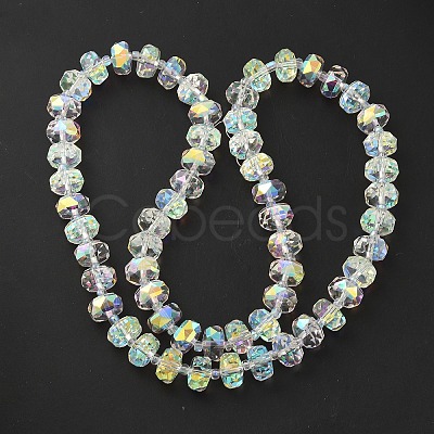 Transparent Electroplate Glass Beads Strands EGLA-P062-01A-AB01-1