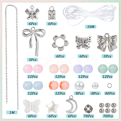 DIY Bowknot flower Bracelets Making Kits DIY-SC0029-55-1
