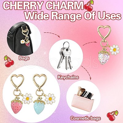 Acrylic Strawberry Pendant Decoration HJEW-SW00120-01-1