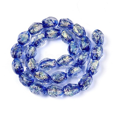 Handmade Foil Glass Beads Strands FOIL-N033-02B-1