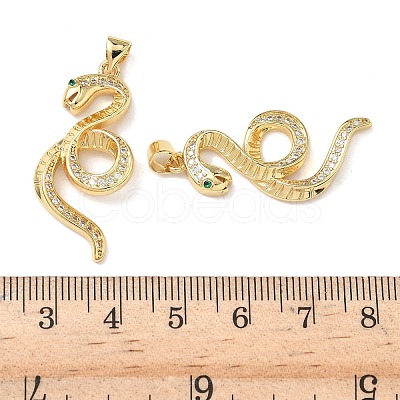Brass Micro Pave Cubic Zirconia Pendants KK-L243-29G-13-1
