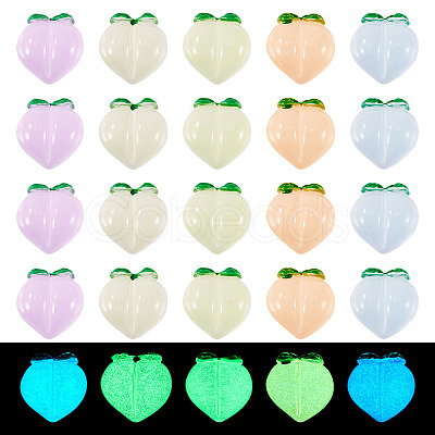 50Pcs 5 Colors Luminous Translucent Resin Decoden Cabochons RESI-TA0004-34-1