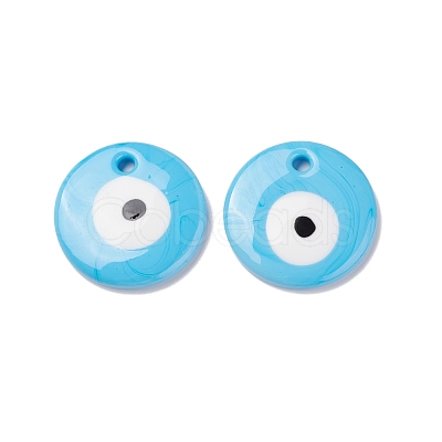 Handmade Lampwork Evil Eye Pendants LAMP-E106-02B-03-1