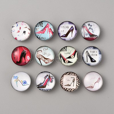 Platinum Plated Brass Jewelry Snap Buttons BUTT-WH0050-I01-1