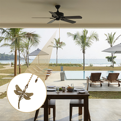 6Pcs 6 Style Insect Theme Tibetan Style Alloy Ceiling Fan Pull Chain Extenders PALLOY-AB00232-1