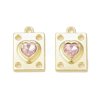 Rack Plating Alloy Glass Pendants PALLOY-P291-06G-02-1