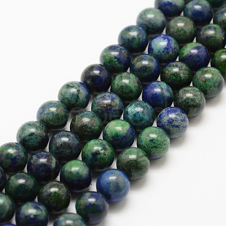 Natural Chrysocolla and Lapis Lazuli Beads Strands G-G735-07-6mm-1