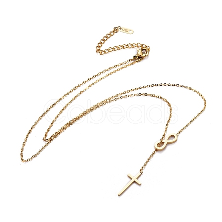 304 Stainless Steel Cable Chains Lariat Necklaces X-NJEW-F267-17G-1