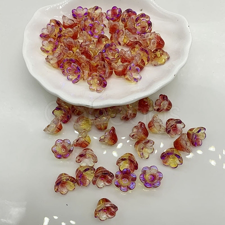 Glass Bead Caps LS-GLAA-WH0033-90B-1