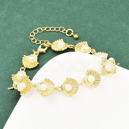 Brass Link Chain Bracelets for Women BJEW-A090-07B-G-1