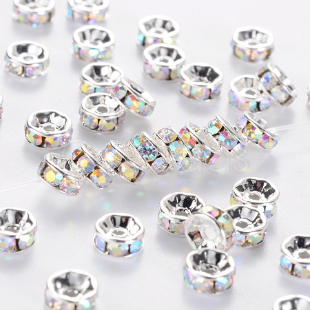 Brass Grade A Rhinestone Spacer Beads RB-B001-2-1