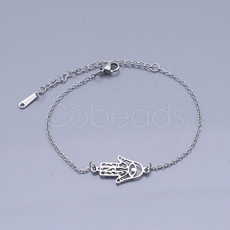 Tarnish Resistant 201 Stainless Steel Link Bracelets BJEW-T011-JN495-1-1