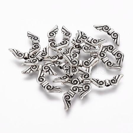 Tibetan Style Alloy Angel Wing Beads X-TIBEB-4999-AS-NR-1