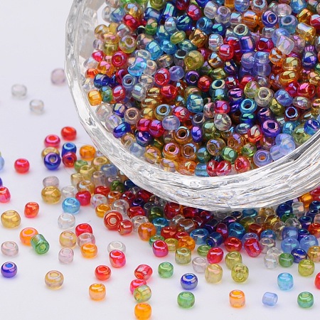 8/0 Round Glass Seed Beads SEED-US0003-3mm-TR-1