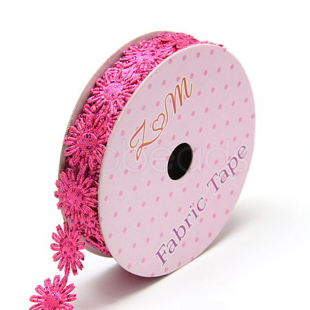 Glitter Powder Polyester Ribbons X-SRIB-S048-04C-1