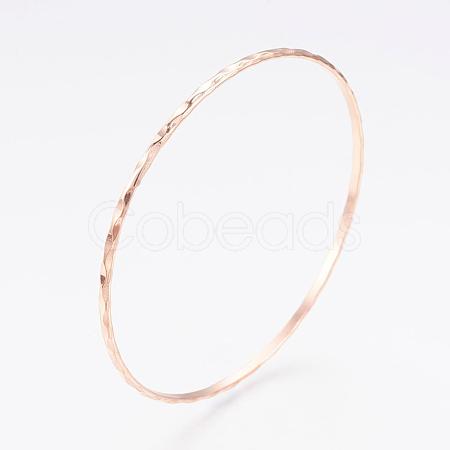 304L Stainless Steel Buddhist Bangles BJEW-G568-15RG-1