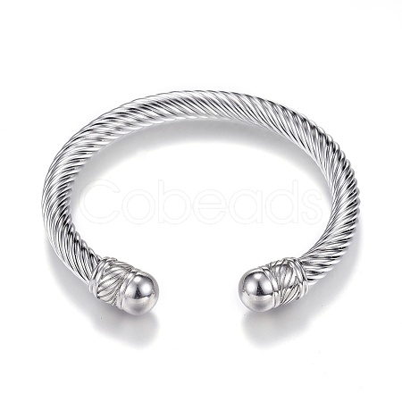 Tarnish Resistant 304 Stainless Steel Torque Cuff Bangles BJEW-D437-A15-1