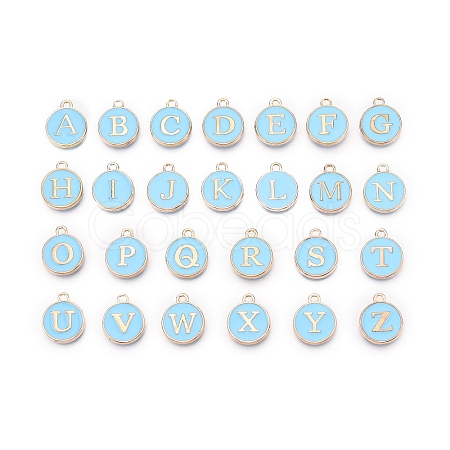 Initial Letter A~Z Alphabet Enamel Charms ENAM-Q437-02-1