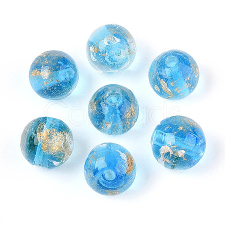 Handmade Gold & Silver Foil Glass Beads FOIL-N030-03A-01D-1