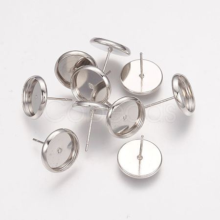 Brass Stud Earring Settings X-KK-H021-1N-NF-1