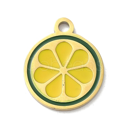304 Stainless Steel Fruit Enamel Pendants LS-STAS-G362-04G-03-1