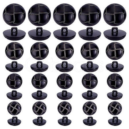 60Pcs 4 Style Plastic Shank Buttons BUTT-HY0001-19C-1