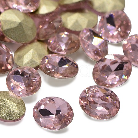 Faceted Oval Glass Pointed Back Rhinestone Cabochons RGLA-A010-8x10mm-S26-1