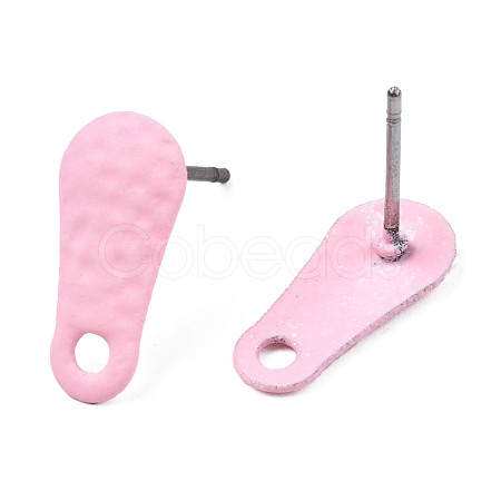 Spray Painted Iron Stud Earring Findings IFIN-N008-014C-1